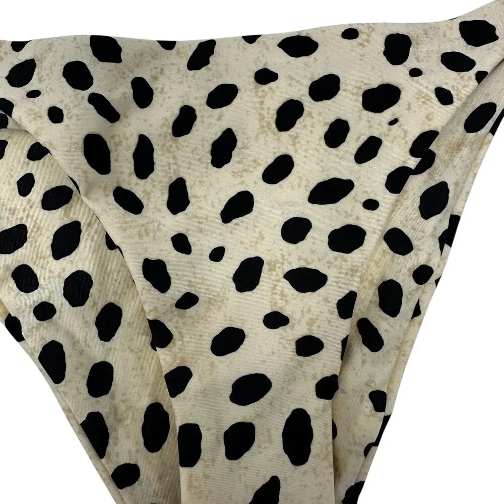It's‎ Now Cool Beige Black Pebbles The Tie Side Pant Bathing Suit Bottom Size L